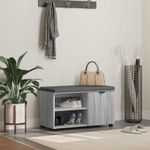 Casa si Gradina - Mobilier - Canapele si coltare - Banchete - Banca pentru hol cu perna Simplu Gri Sonoma 80 x 38 x 46 cm - Infinity.ro