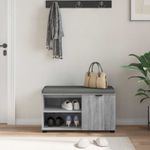 Casa si Gradina - Mobilier - Organizare si depozitare - Bancute - Banca pentru hol cu perna Simplu Gri Sonoma 80 x 38 x 46 cm - Infinity.ro