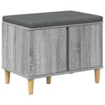 Casa si Gradina - Mobilier - Canapele si coltare - Banchete - Banca pentru hol cu perna cu usa Gri Sonoma 60 x 38 x 46 cm - Infinity.ro