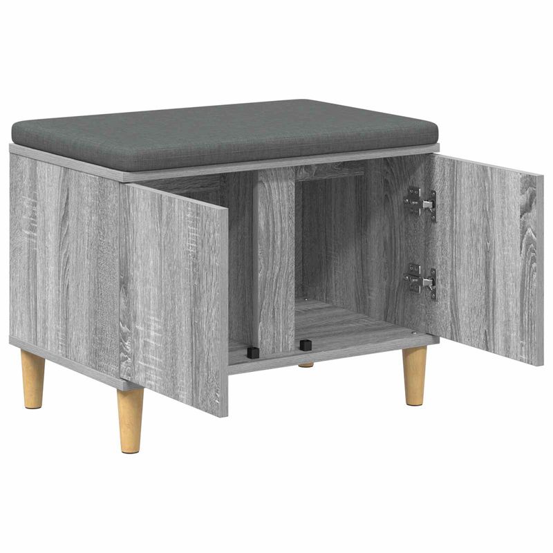 Casa si Gradina - Mobilier - Canapele si coltare - Banchete - Banca pentru hol cu perna cu usa Gri Sonoma 60 x 38 x 46 cm - Infinity.ro
