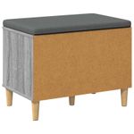 Casa si Gradina - Mobilier - Canapele si coltare - Banchete - Banca pentru hol cu perna cu usa Gri Sonoma 60 x 38 x 46 cm - Infinity.ro