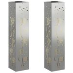 Casa si Gradina - Corpuri si surse de iluminat - Iluminat exterior - Felinare - Lumina LED Solara pentru Alei 2 pcs Galvanizat Galvanizat - Infinity.ro