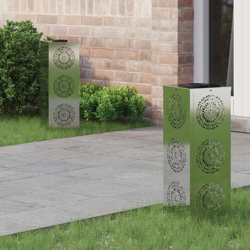 Casa si Gradina - Corpuri si surse de iluminat - Iluminat exterior - Felinare - Lumina LED Solara pentru Alei 2 pcs Galvanizat Galvanizat - Infinity.ro