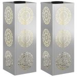 Casa si Gradina - Corpuri si surse de iluminat - Iluminat exterior - Felinare - Lumina LED Solara pentru Alei 2 pcs Galvanizat Galvanizat - Infinity.ro