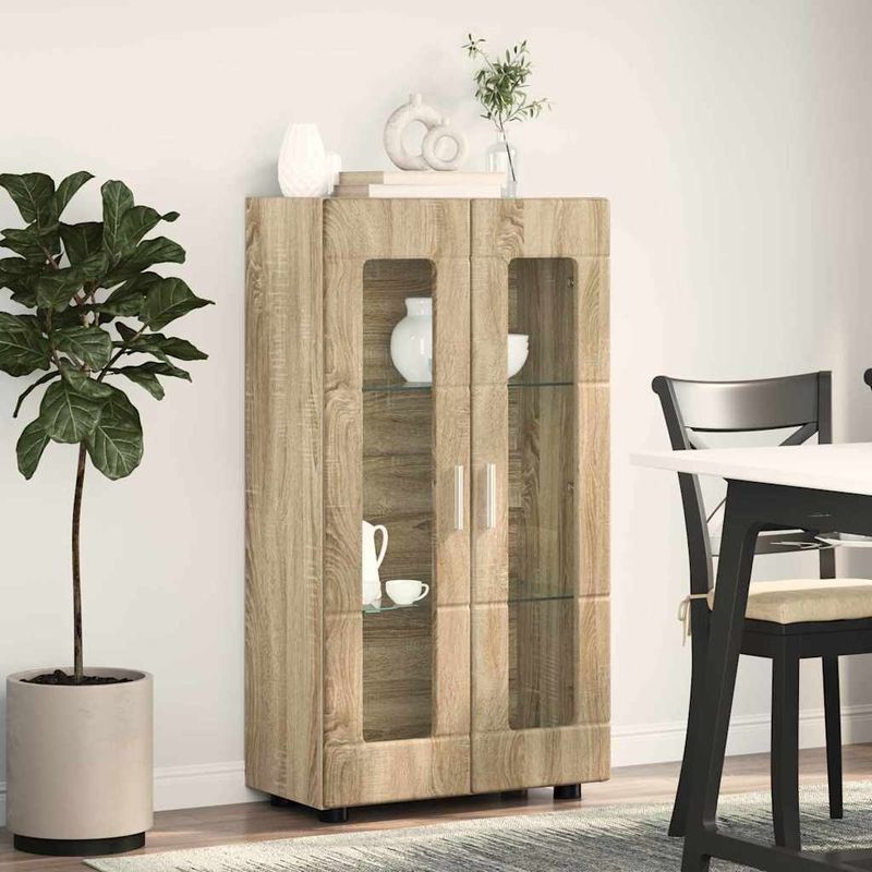 Casa si Gradina - Mobilier - Seturi de mobilier - Seturi living - Bufet cu Raft Stejar Sonoma 55,5 x 29 x 103 cm Lemn compozit - Infinity.ro