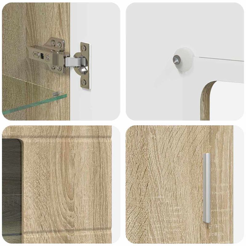 Casa si Gradina - Mobilier - Seturi de mobilier - Seturi living - Bufet cu Raft Stejar Sonoma 55,5 x 29 x 103 cm Lemn compozit - Infinity.ro