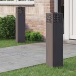 Casa si Gradina - Corpuri si surse de iluminat - Iluminat exterior - Felinare - Lumina LED Solara pentru Alei 2 pcs Negru Otel laminat la rece - Infinity.ro