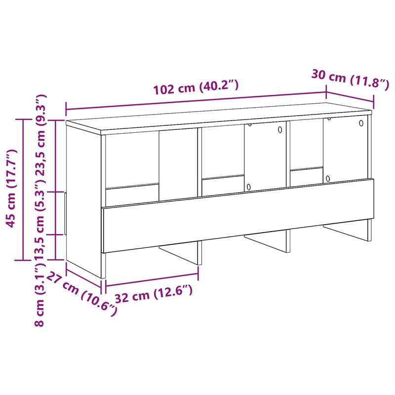 Casa si Gradina - Mobilier - Biblioteci si rafturi - Rafturi - Raft pentru reviste Stejar Negru 102 x 30 x 45 cm - Infinity.ro