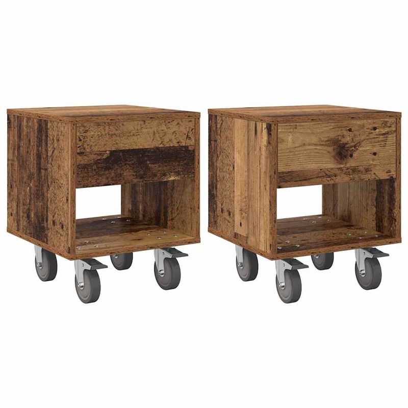 Casa si Gradina - Mobilier - Comode si corpuri - Noptiere - Noptiera 2 pcs Lemn vechi 40,5 x 40 x 48 cm Lemn compozit - Infinity.ro