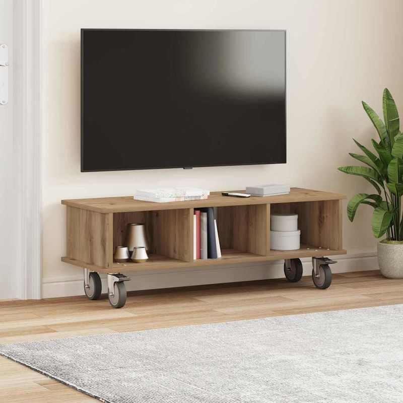 Casa si Gradina - Mobilier - Comode si corpuri - Comode - Support TV Stejar Artizanal 100 x 35 x 35 cm Lemn compozit - Infinity.ro