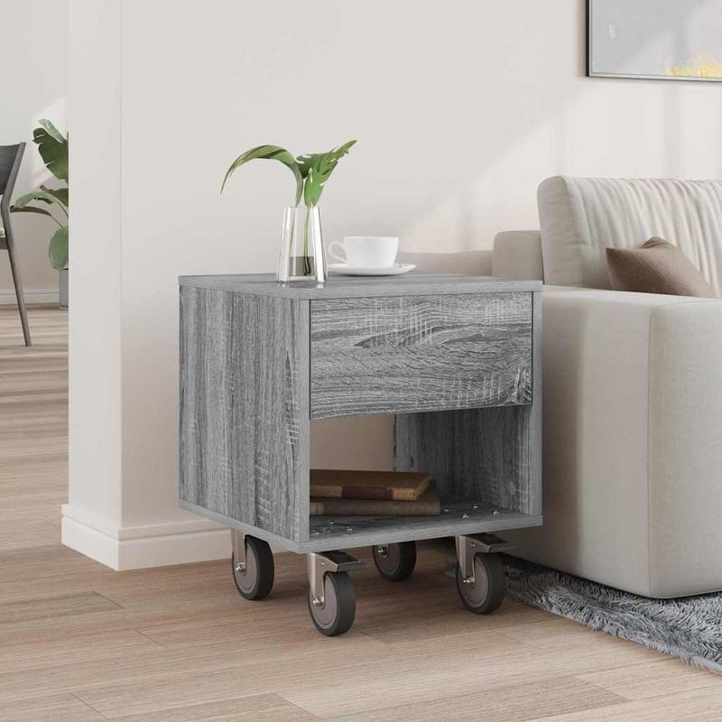 Casa si Gradina - Mobilier - Comode si corpuri - Noptiere - Noptiera Gri Sonoma 40,5 x 40 x 48 cm Lemn compozit - Infinity.ro