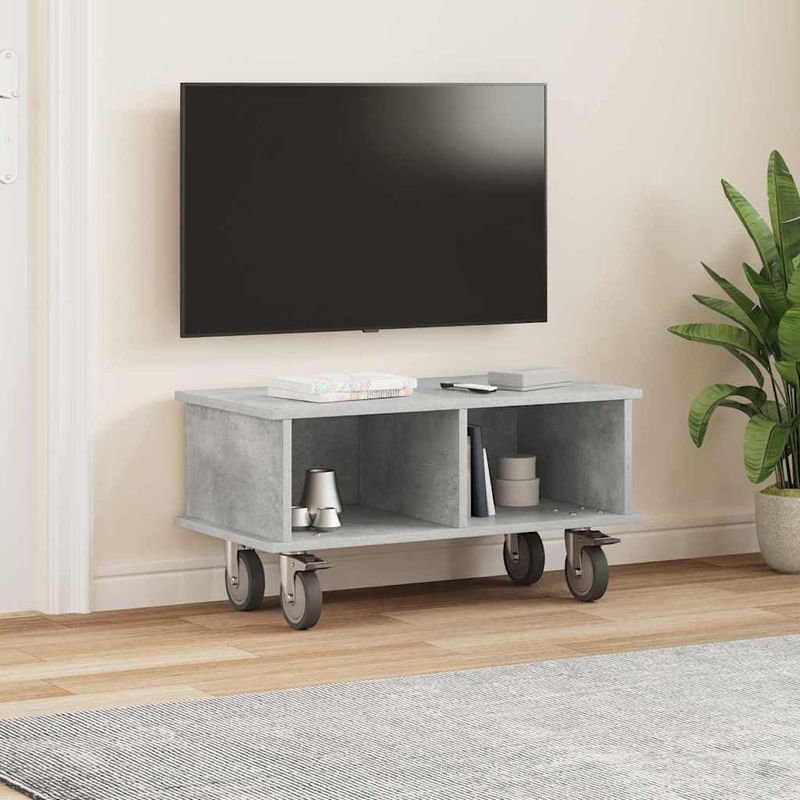 Casa si Gradina - Mobilier - Comode si corpuri - Comode - Support TV Gri din beton 68,5 x 35 x 35 cm Lemn compozit - Infinity.ro