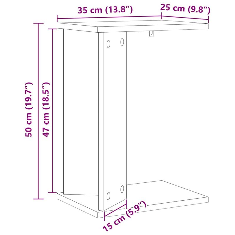 Casa si Gradina - Mobilier - Mese si birouri - Mese living - Masa laterala Lemn vechi 35 x 25 x 50 cm Lemn compozit - Infinity.ro