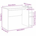 Casa si Gradina - Mobilier - Mese si birouri - Birouri - Birou Stejar Negru 109 x 50 x 78 cm Lemn compozit - Infinity.ro