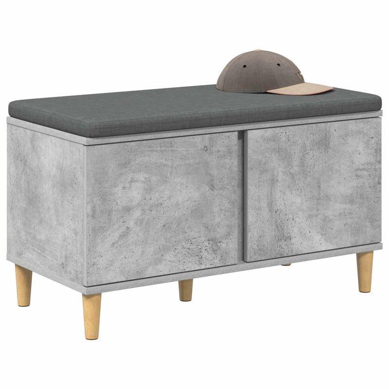 Casa si Gradina - Mobilier - Organizare si depozitare - Bancute - Banca pentru hol cu perna cu usa Gri din beton 60 x 38 x 46 cm, - Infinity.ro