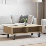 Casa si Gradina - Mobilier - Mese si birouri - Mese living - Masa laterala cu roti Stejar Sonoma 90 x 50 x 30 cm - Infinity.ro