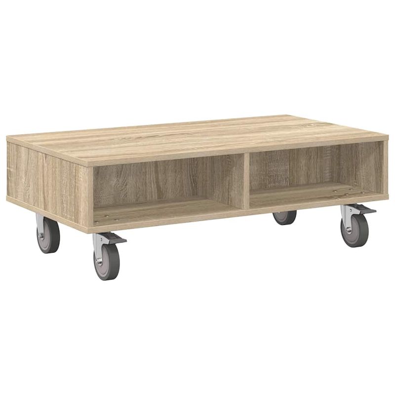 Casa si Gradina - Mobilier - Mese si birouri - Mese living - Masa laterala cu roti Stejar Sonoma 90 x 50 x 30 cm - Infinity.ro