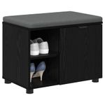 Casa si Gradina - Mobilier - Canapele si coltare - Banchete - Banca pentru hol cu perna Simplu Stejar Negru 60 x 38 x 46 cm - Infinity.ro