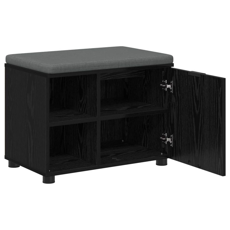 Casa si Gradina - Mobilier - Canapele si coltare - Banchete - Banca pentru hol cu perna Simplu Stejar Negru 60 x 38 x 46 cm - Infinity.ro