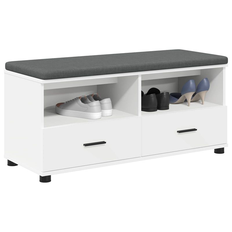 Casa si Gradina - Mobilier - Organizare si depozitare - Bancute - Banca pentru hol cu perna cu sertar Alb 100 x 38 x 46 cm - Infinity.ro