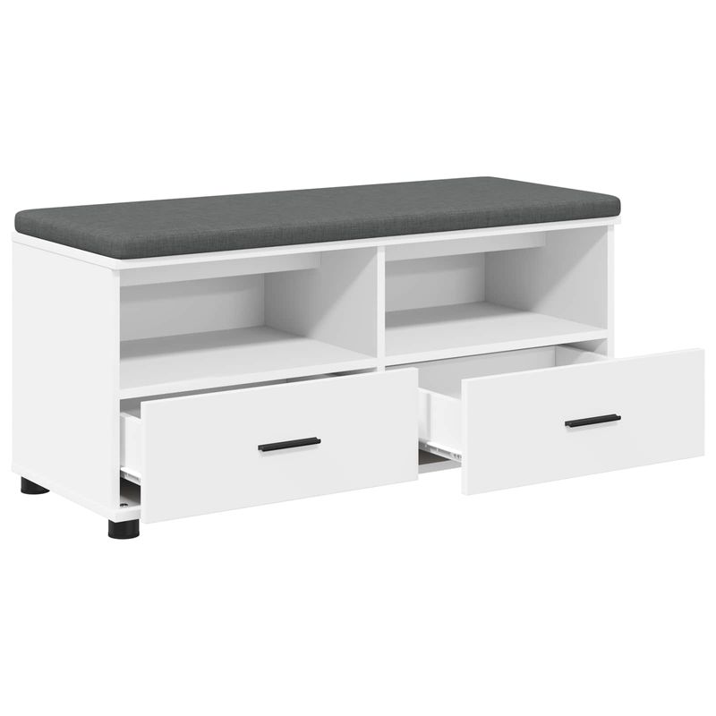 Casa si Gradina - Mobilier - Organizare si depozitare - Bancute - Banca pentru hol cu perna cu sertar Alb 100 x 38 x 46 cm - Infinity.ro