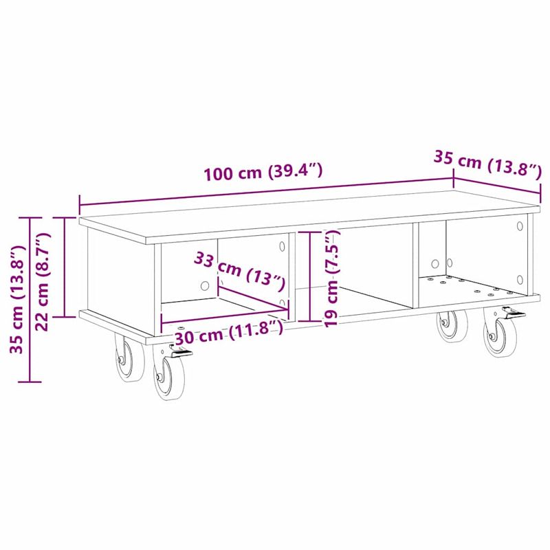 Casa si Gradina - Mobilier - Comode si corpuri - Comode - Support TV Gri Sonoma 100 x 35 x 35 cm Lemn compozit - Infinity.ro