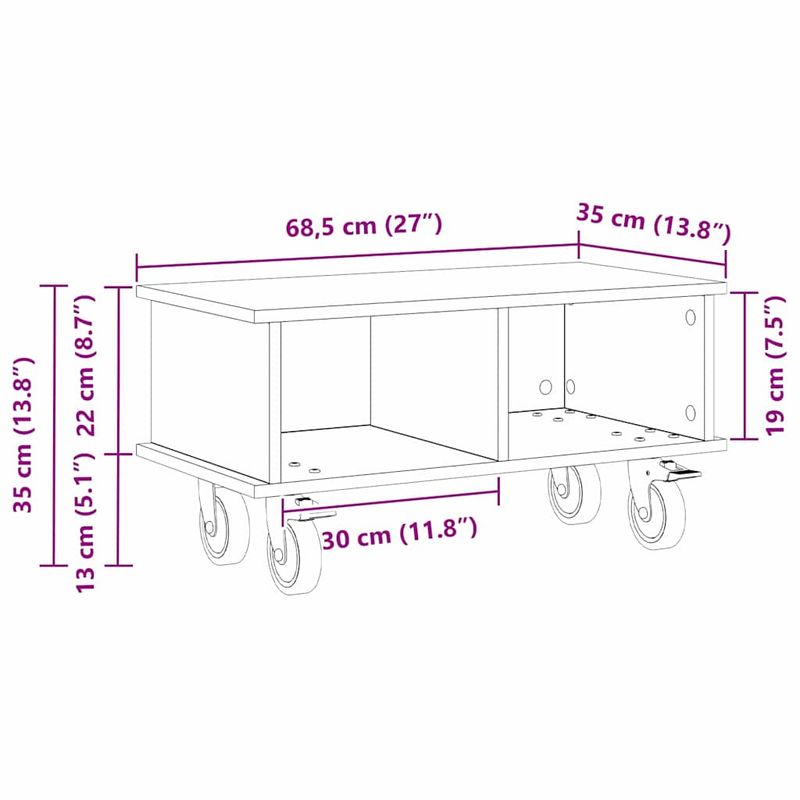 Casa si Gradina - Mobilier - Comode si corpuri - Comode - Support TV Stejar Sonoma 68,5 x 35 x 35 cm Lemn compozit - Infinity.ro