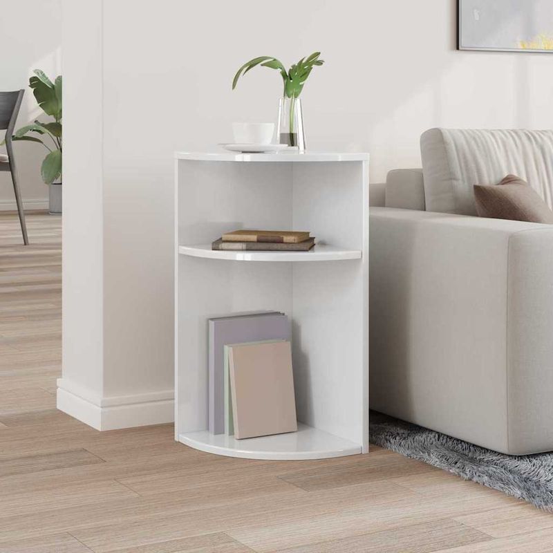 Casa si Gradina - Mobilier - Mese si birouri - Mese living - Masa laterala Alb lucios 29,6 x 29,6 x 60 cm Lemn compozit - Infinity.ro