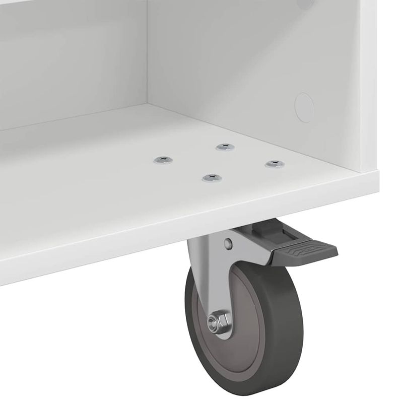 Casa si Gradina - Mobilier - Mese si birouri - Mese living - Masa laterala cu roti Alb 90 x 50 x 30 cm Lemn compozit - Infinity.ro