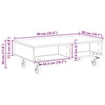 Casa si Gradina - Mobilier - Mese si birouri - Mese living - Masa laterala cu roti Alb 90 x 50 x 30 cm Lemn compozit - Infinity.ro