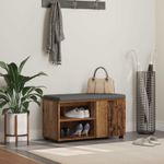 Casa si Gradina - Mobilier - Canapele si coltare - Banchete - Banca pentru hol cu perna Simplu Lemn vechi 80 x 38 x 46 cm - Infinity.ro