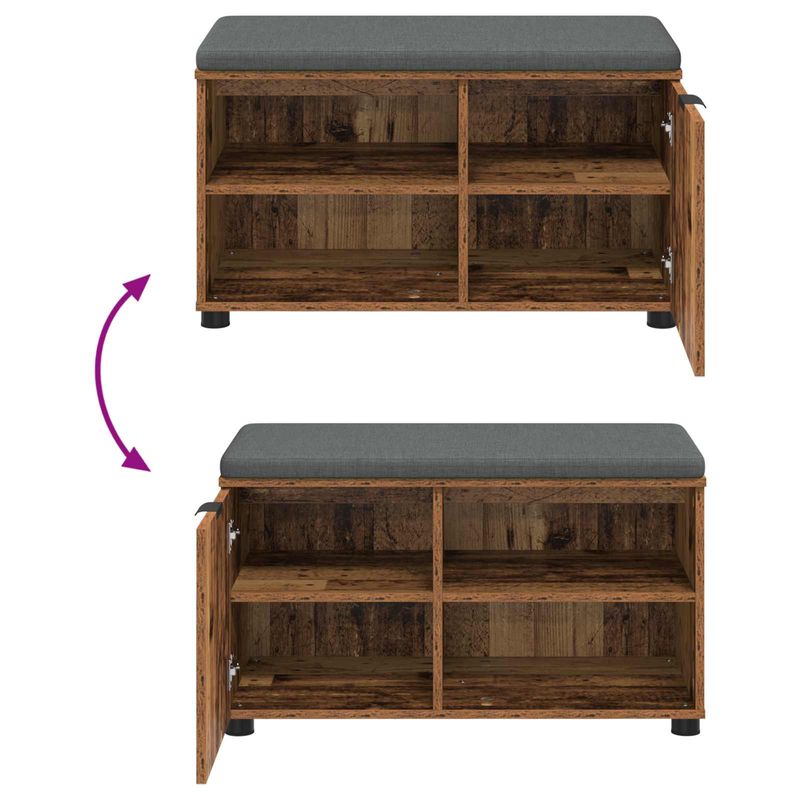 Casa si Gradina - Mobilier - Canapele si coltare - Banchete - Banca pentru hol cu perna Simplu Lemn vechi 80 x 38 x 46 cm - Infinity.ro