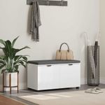 Casa si Gradina - Mobilier - Organizare si depozitare - Bancute - Banca pentru hol cu perna cu depozitare Alb 80 x 46 x 46 cm - Infinity.ro