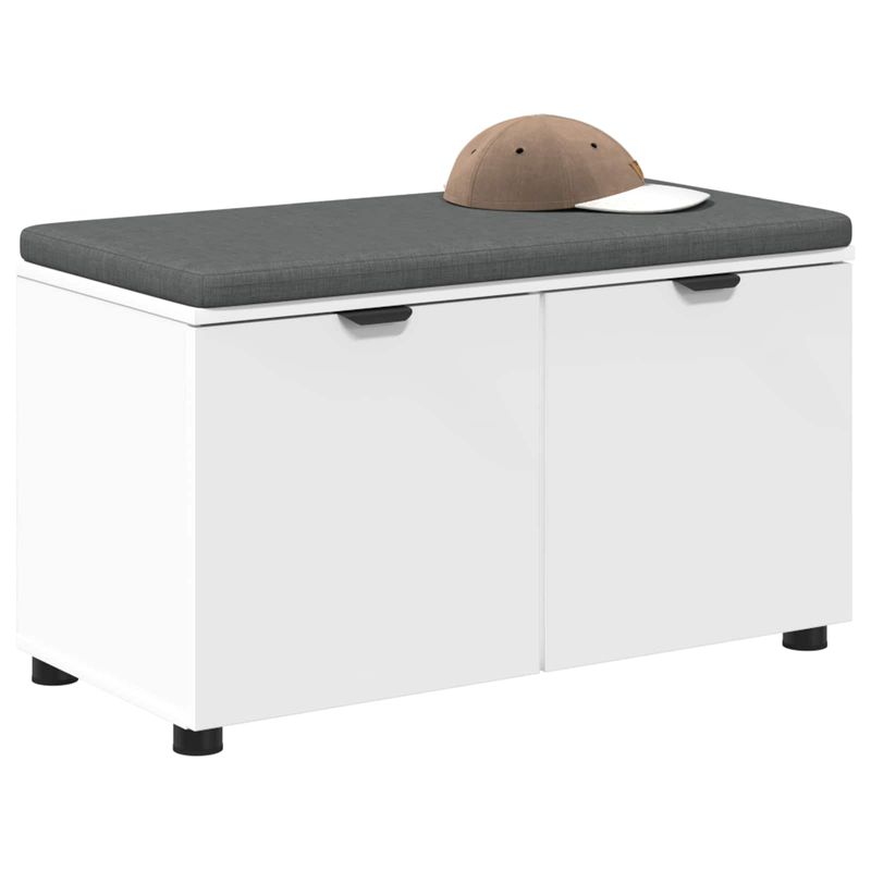 Casa si Gradina - Mobilier - Organizare si depozitare - Bancute - Banca pentru hol cu perna cu depozitare Alb 80 x 46 x 46 cm - Infinity.ro