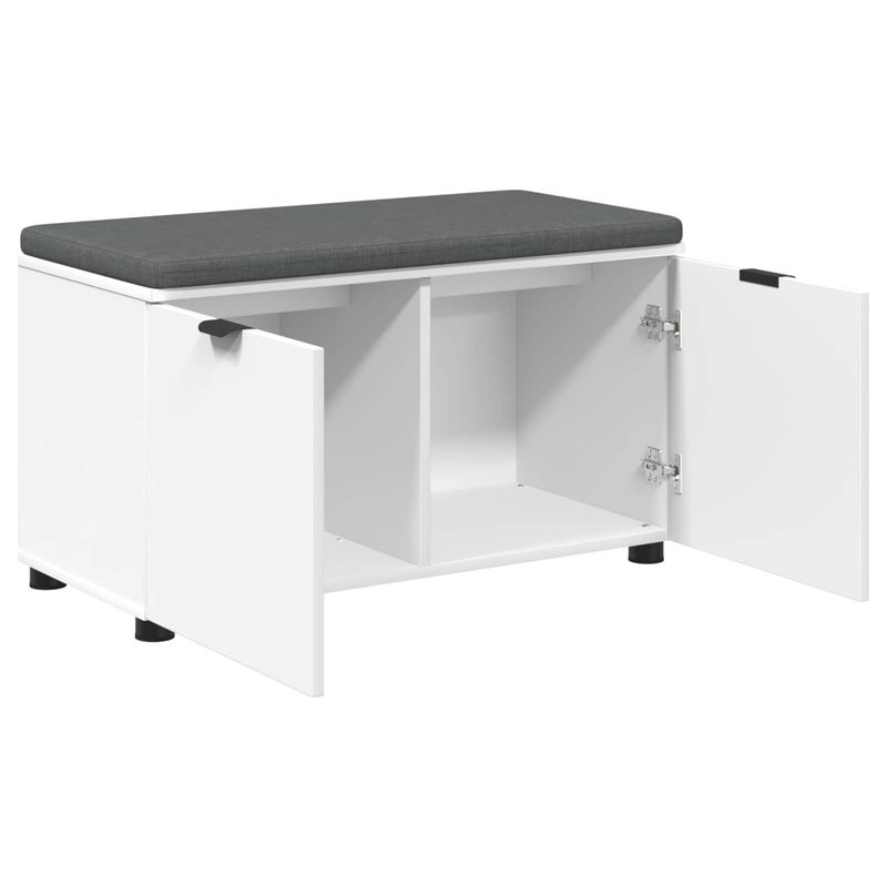 Casa si Gradina - Mobilier - Organizare si depozitare - Bancute - Banca pentru hol cu perna cu depozitare Alb 80 x 46 x 46 cm - Infinity.ro