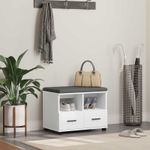 Casa si Gradina - Mobilier - Organizare si depozitare - Bancute - Banca pentru hol cu perna cu sertar Alb 60 x 38 x 46 cm - Infinity.ro