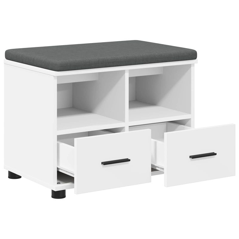 Casa si Gradina - Mobilier - Organizare si depozitare - Bancute - Banca pentru hol cu perna cu sertar Alb 60 x 38 x 46 cm - Infinity.ro