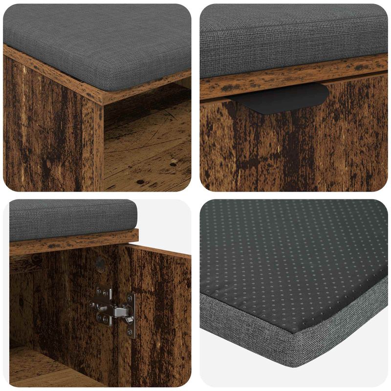 Casa si Gradina - Mobilier - Canapele si coltare - Banchete - Banca pentru hol cu perna Simplu Lemn vechi 60 x 38 x 46 cm - Infinity.ro