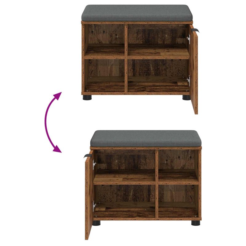 Casa si Gradina - Mobilier - Canapele si coltare - Banchete - Banca pentru hol cu perna Simplu Lemn vechi 60 x 38 x 46 cm - Infinity.ro