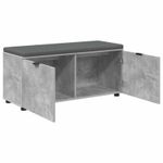 Casa si Gradina - Mobilier - Organizare si depozitare - Bancute - Banca pentru hol cu perna cu usa Gri din beton 100 x 38 x 46 cm - Infinity.ro
