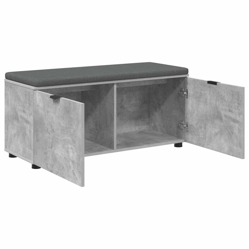 Casa si Gradina - Mobilier - Organizare si depozitare - Bancute - Banca pentru hol cu perna cu usa Gri din beton 100 x 38 x 46 cm - Infinity.ro