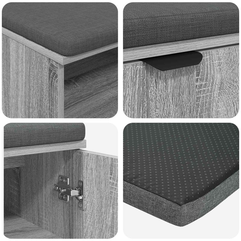 Casa si Gradina - Mobilier - Organizare si depozitare - Bancute - Banca pentru hol cu perna Simplu Gri Sonoma 60 x 38 x 46 cm - Infinity.ro