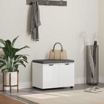 Casa si Gradina - Mobilier - Canapele si coltare - Banchete - Banca pentru hol cu perna cu depozitare Alb 60 x 38 x 46 cm - Infinity.ro