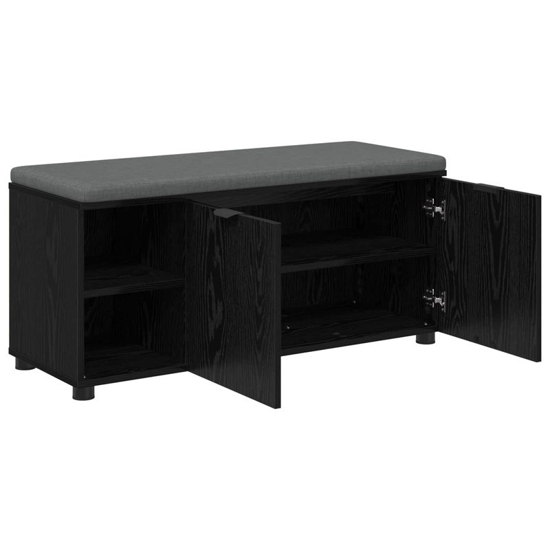Casa si Gradina - Mobilier - Canapele si coltare - Banchete - Banca pentru hol cu perna Simplu Stejar Negru 100 x 38 x 46 cm - Infinity.ro