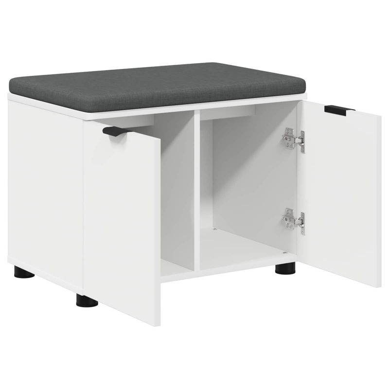 Casa si Gradina - Mobilier - Canapele si coltare - Banchete - Banca pentru hol cu perna cu depozitare Alb 60 x 38 x 46 cm - Infinity.ro