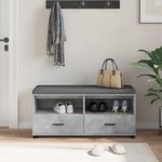 Casa si Gradina - Mobilier - Organizare si depozitare - Bancute - Banca pentru hol cu perna Gri din beton 100 x 38 x 46 cm - Infinity.ro