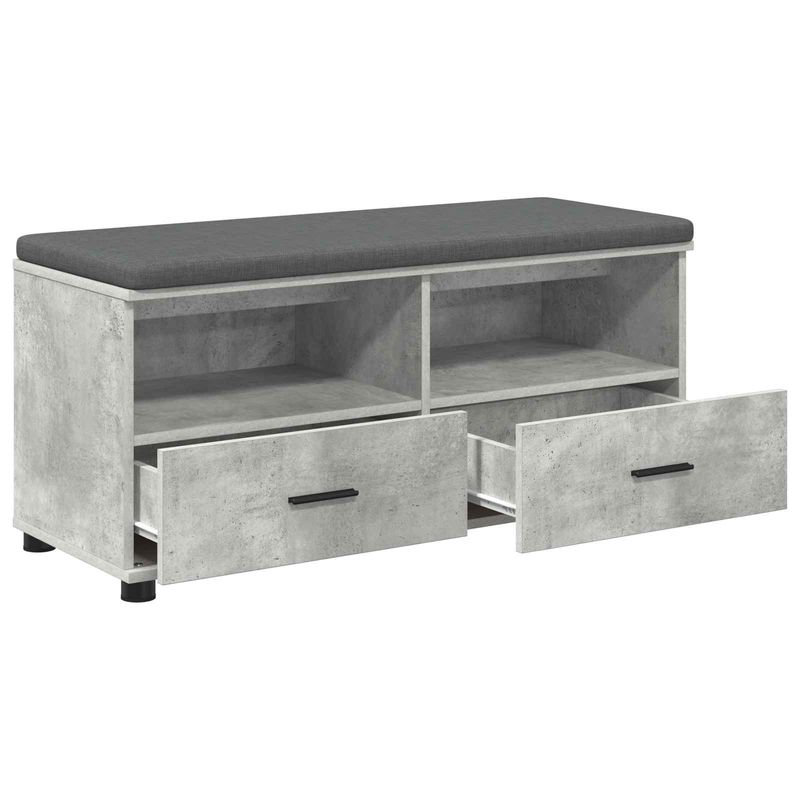 Casa si Gradina - Mobilier - Organizare si depozitare - Bancute - Banca pentru hol cu perna Gri din beton 100 x 38 x 46 cm - Infinity.ro