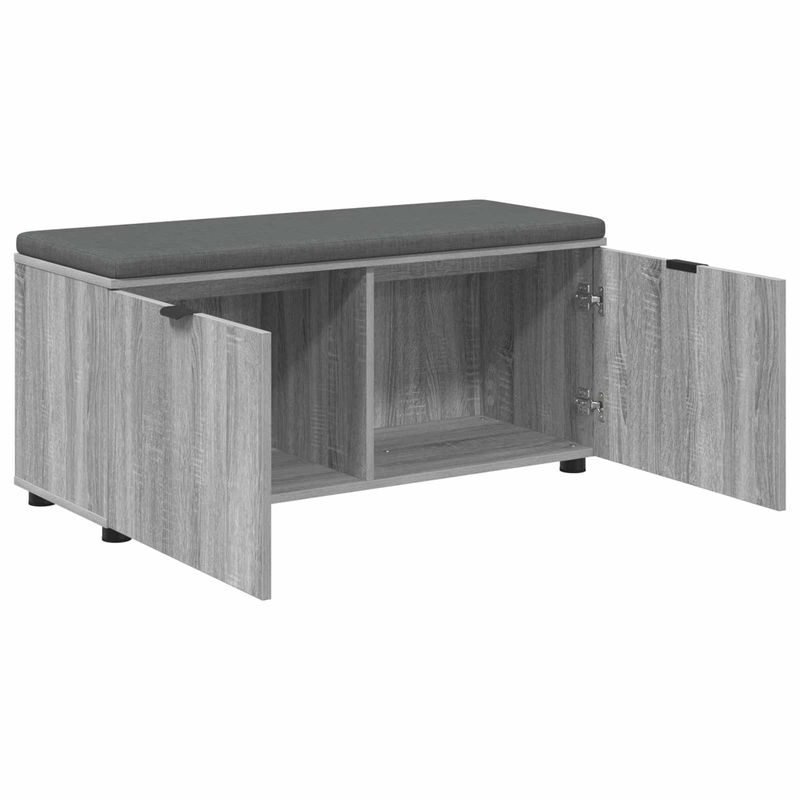 Casa si Gradina - Mobilier - Organizare si depozitare - Bancute - Banca pentru hol cu perna cu usa Gri Sonoma 100 x 38 x 46 cm, - Infinity.ro