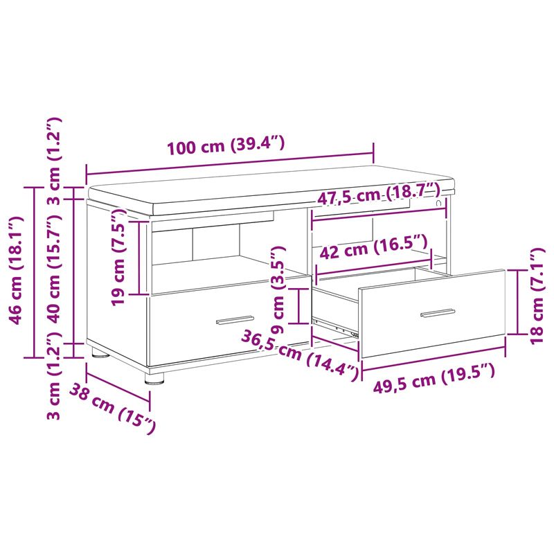 Casa si Gradina - Mobilier - Organizare si depozitare - Bancute - Banca pentru hol cu perna Gri din beton 100 x 38 x 46 cm - Infinity.ro