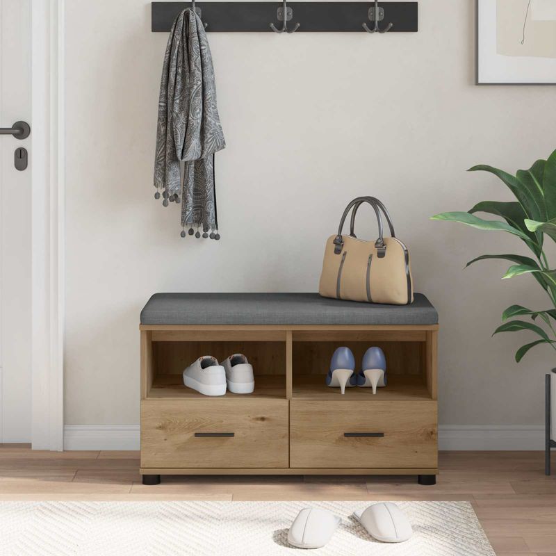 Casa si Gradina - Mobilier - Organizare si depozitare - Bancute - Banca pentru hol cu perna Stejar Artizanal 80 x 38 x 46 cm - Infinity.ro